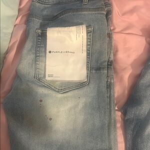 Classic Blue Distressed Denim Jeans with Faded Wash